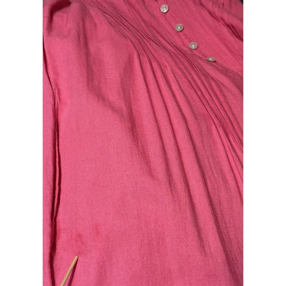 Sonoma S Linen Blend Sleeveless Knee Length Dress Pink Pleated Summer Sun Dress - Picture 13 of 15